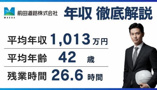 【2026年版】前田道路の年収は1,013万円｜年代別・役職別・転職での上がり幅を完全解説